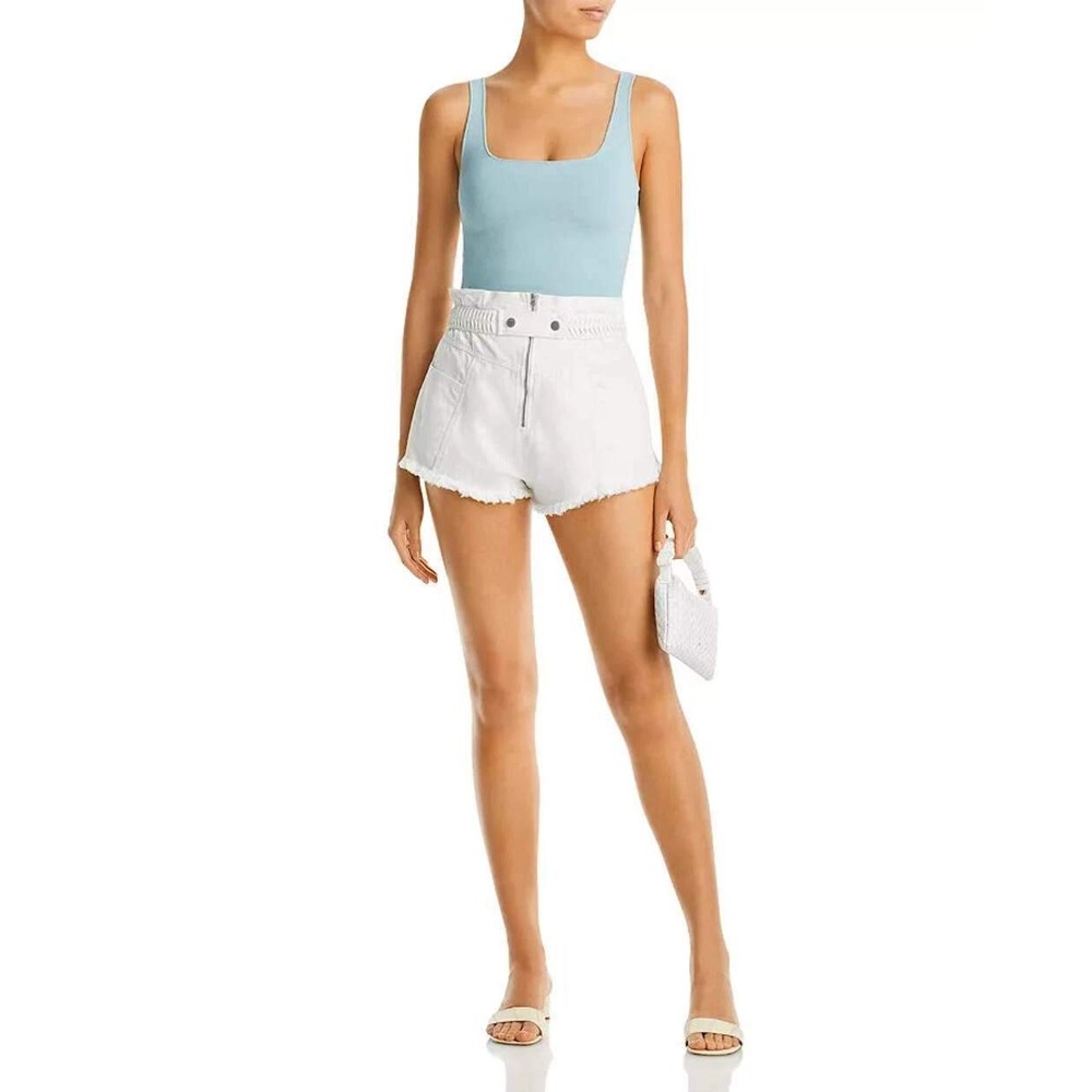Sea New York High Waisted Paperbag Denim Nyla Shorts Light Wash Blue Size 10